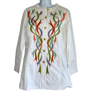 Vintage Bob Mackie Wearable‎ Art Colorful Ribbon Embroidered Jacket Size Small